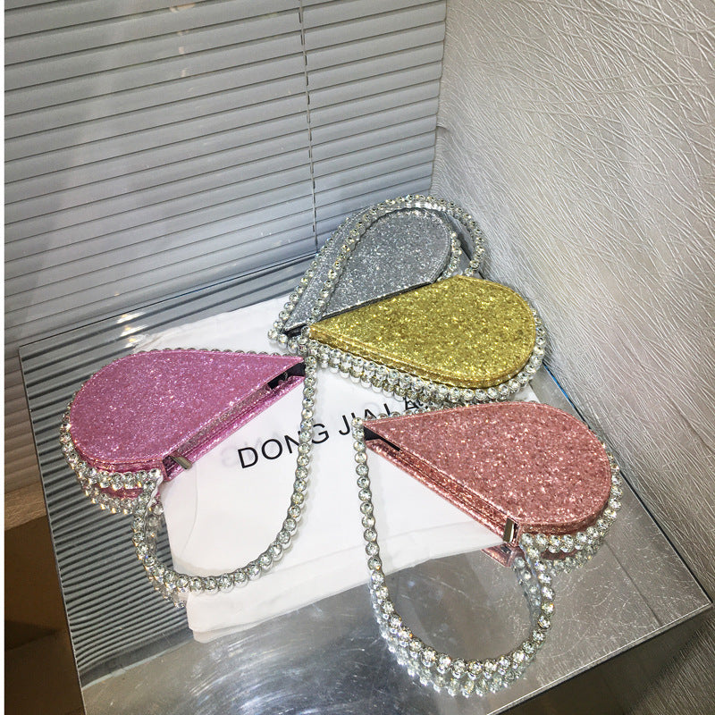 Women's Fashion Personalized Diamond-embedded Handbag